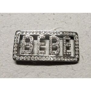 Vintage Jeweled BEBE Silver Belt Buckle